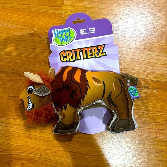 Happy Tails Ruff's Double-Stitched Buffalo Plush Reinforced Toy Dog NEW 10” - Picture 1 of 4